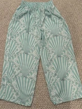 Karavan Womens Medium Trouser Pants Casual Bottoms Art Deco Pattern Greece