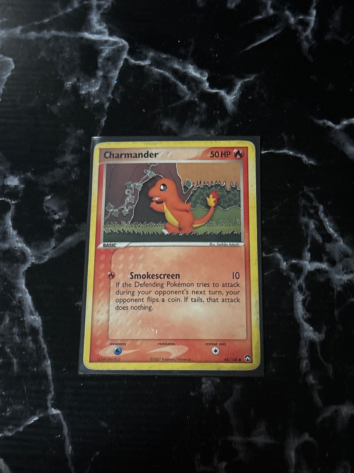 Well loved 2007 Charmander 48/108 Power Keepers Regular Pokémon card