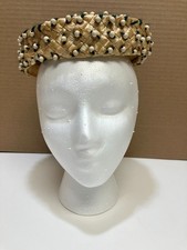 Vintage Women's Gillespie Pillbox Straw Hat - 1940's - 1950's era - size 22 