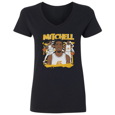 Mitchell 45 Graphic - The Land Hoops Tribute Ladies' V-Neck Tshirt