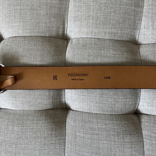 Magnanni Brown Leather Belt Size 36 Style 1240 - Picture 5 of 6