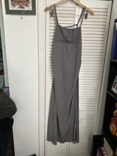 Wild Fable Women's Sleeveless Knit Maxi Empire WaistDress Gray Check Size Large