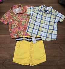 Baby Boy Shorts  Button Up Shirts, Size 12-18 Months, 3 Piece Set