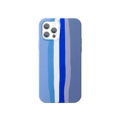 Hülle für iPhone 12 Mini Regenbogen Blau Wal Flüssig Silikon Cover
