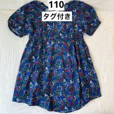 Uniqlo Girls Dress 110cm Rayon Flower Print Short Sleeve Pockets New