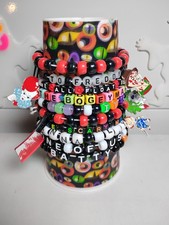      10 Horror Themed Kandi Bracelet Set Rave EDM FESTIVAL PLUR
