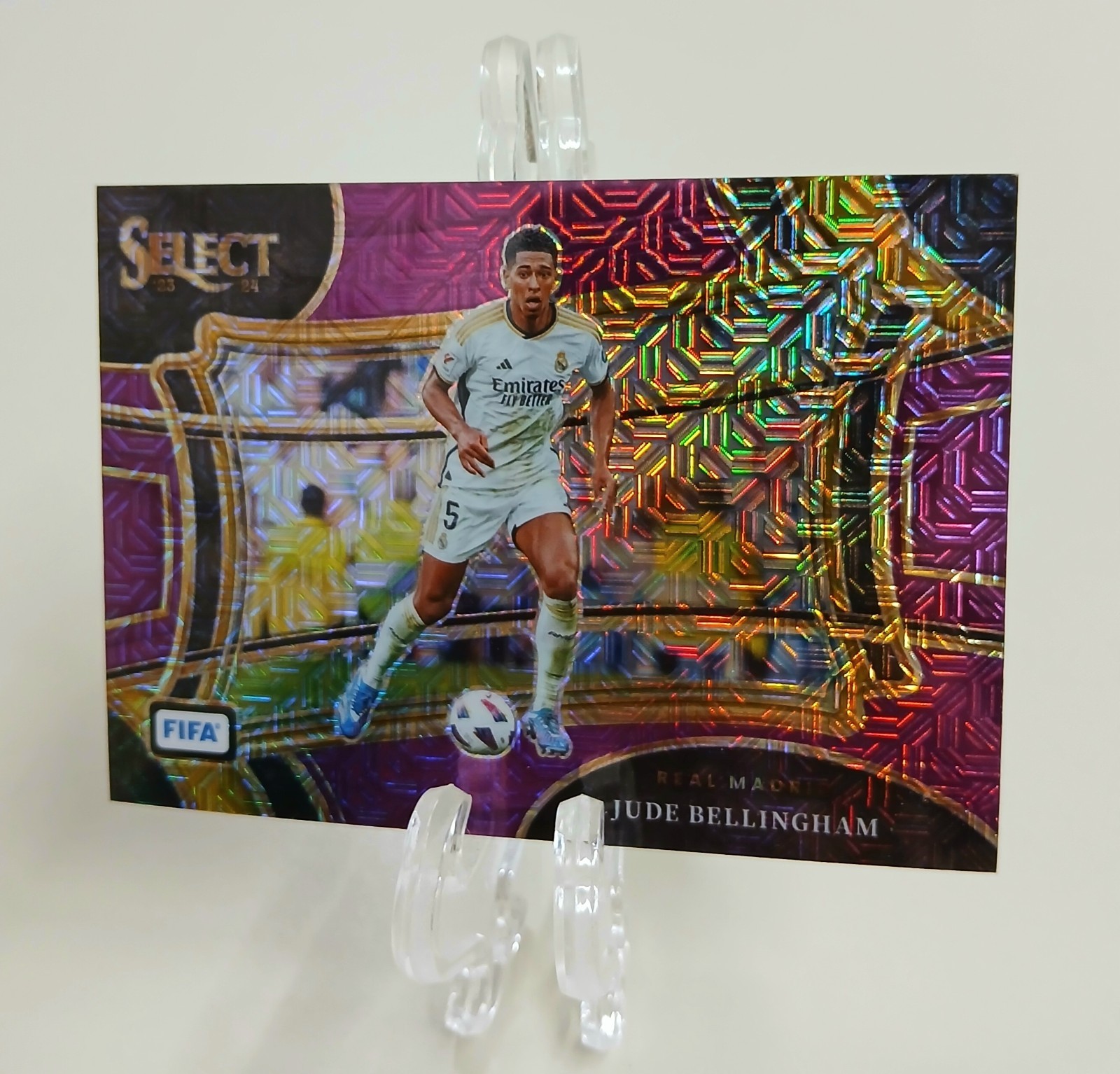 JUDE BELLINGHAM 2023-24 Panini Select FIFA PURPLE MOJO PRIZM FIELD LEVEL SP #213 view 3