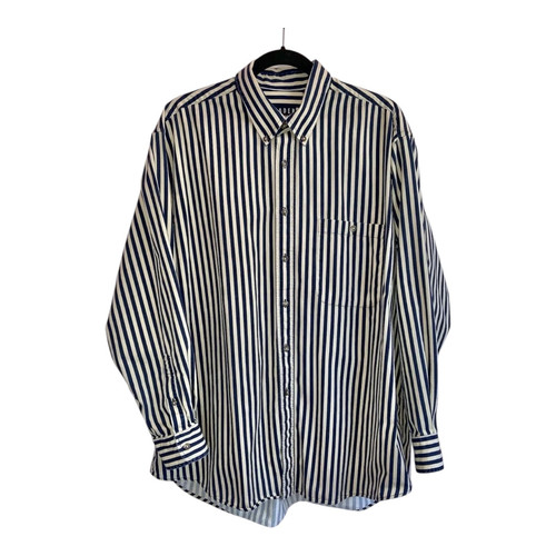 Trader Bay Herren XL Langarm blau gestreift Hemd Button Down Kragen 100% Baumwolle - Bild 1 von 4