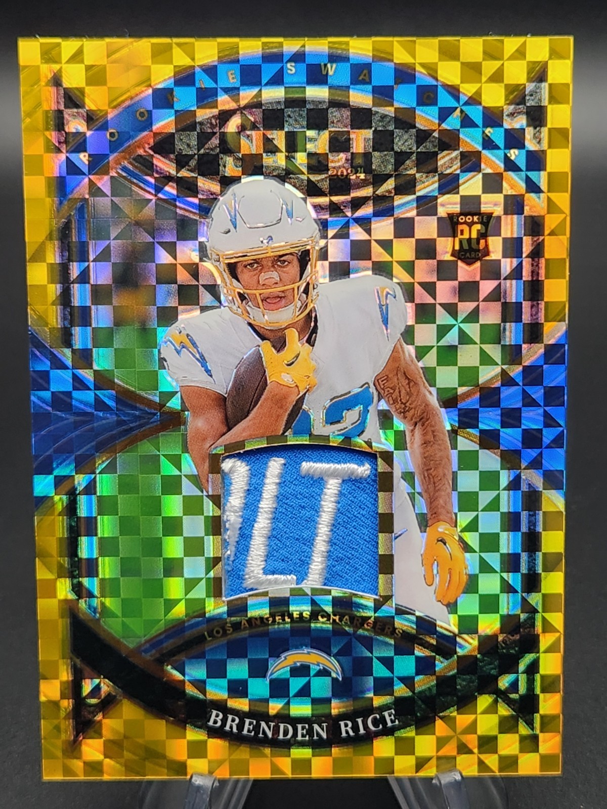 Brenden Rice Panini Select Rookie Swatches #RSBRE Gold Prizm
