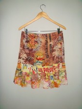 XL Jams World Hattie Tired Ruffle Skirt Pull On Vacation Tropical GUAVA
