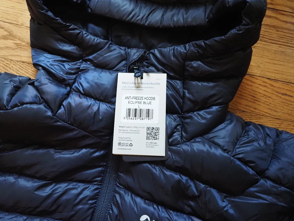 Chaqueta con Capucha Montane Anticongelante Empacable - Azul Eclipse Para Hombre Grande Foto 2 de 3