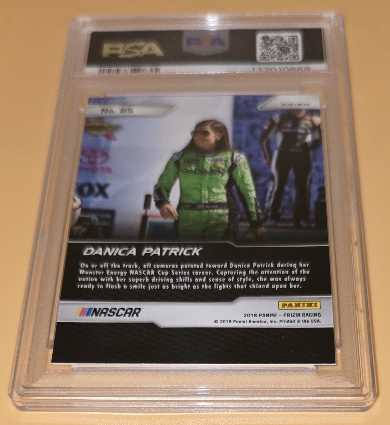 Danica Patrick PSA 10 Low Pop Silver Prizm Explosion 2018 Panini Prizm Racing 85 view 10