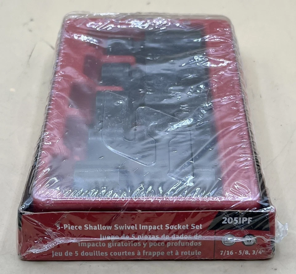 SNAP-ON 205IPF 5PC 3/8" DRIVE 6-POINT SAE SHALLOW IMPACT SWIVEL SOCK (MVP033740) - Image 2 of 3