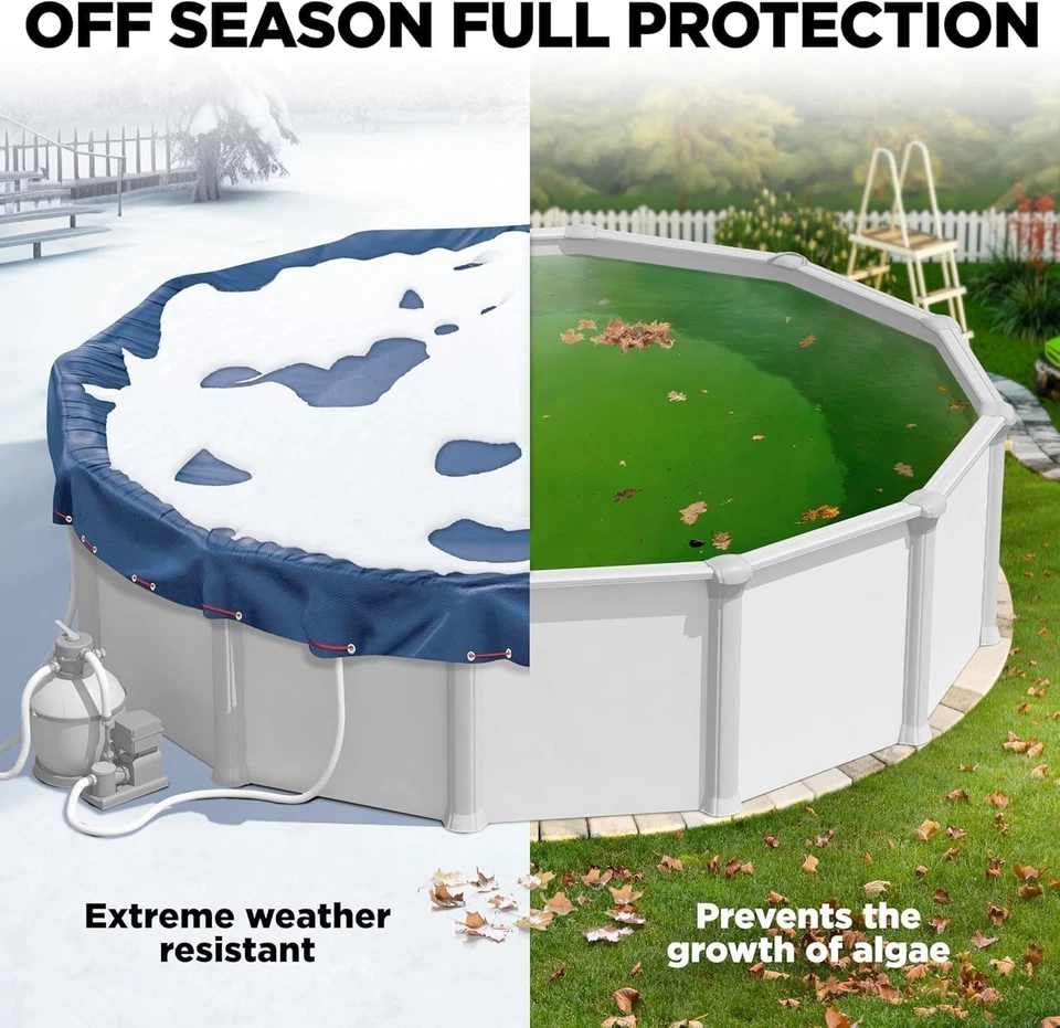 18ft Round Pool Cover for Above Ground Pools,Winter Pool Cover Cold/UV Resistant - Image 4 of 4