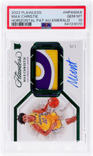 2022 Flawless Max Christie Horizontal Patch Auto Emerald /5 Psa 10 Rookie Rc