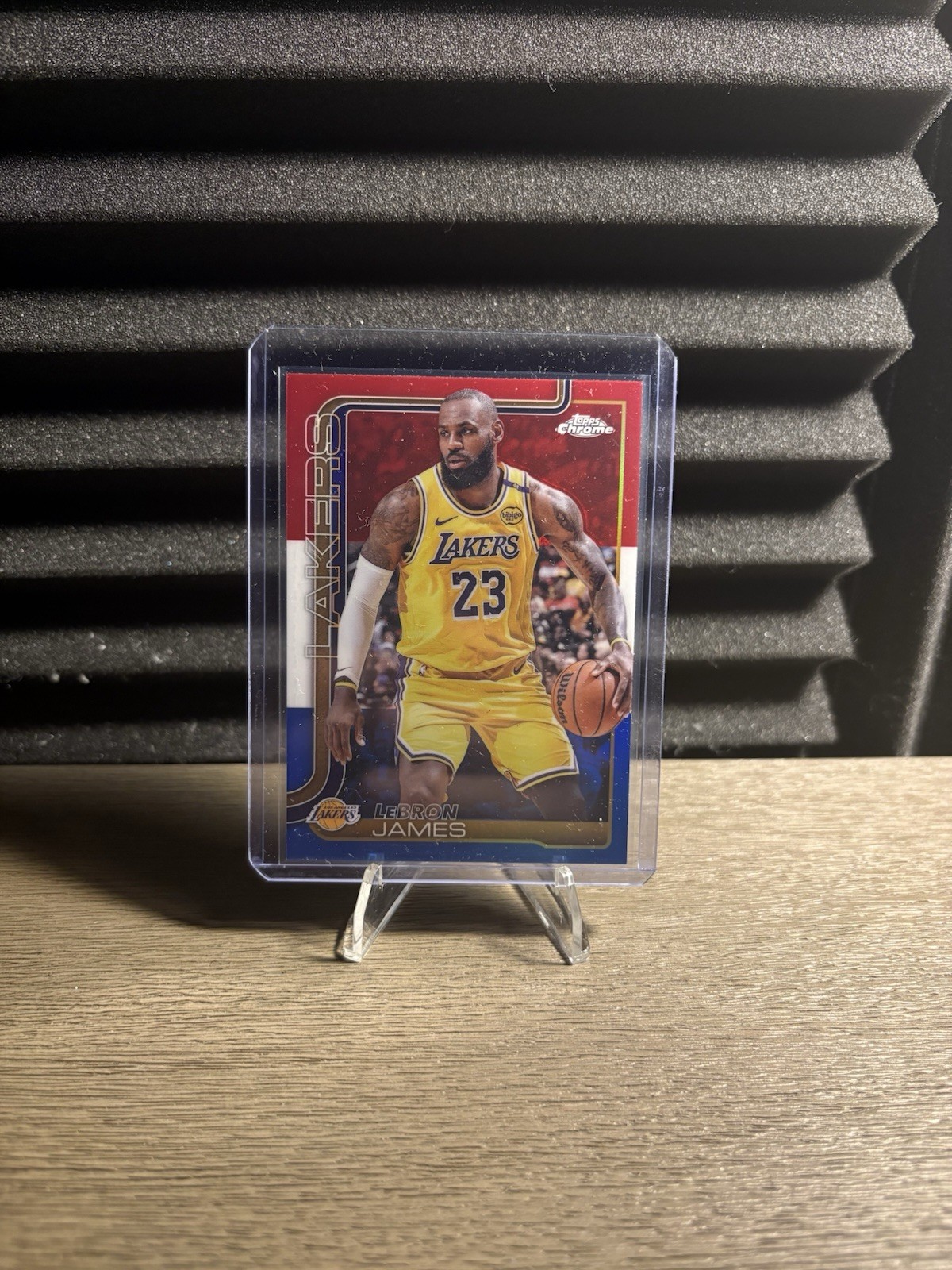 2025 Topps Chrome Red White and Blue Parallel #127 LeBron James