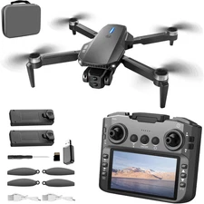 E88 GT Drone with 4.92-Inch Screen Controller,Brushless Motor, Optical Flow Loca