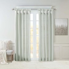 MADISON PARK EMILIA FAUX SILK SINGLE CURTAIN PRIVACY LINING WIN40-121 - AQUA