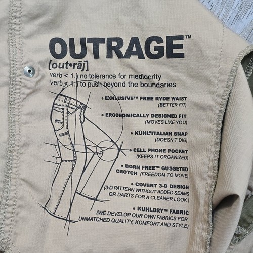 Pantalones Kuhl Indignación Exterior Senderismo Pátina Verde Oliva Lona Para Hombres 40x28 Desteñidos - Imagen 5 de 18