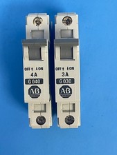 Allen-Bradley 1492-CB1 Miniature Circuit Breaker (3A/4A, 1-Pole)  [Lot of 2]