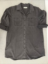 Madewell Charcoal Grey Button-Front Shirt Dress
