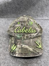 Cabela's Hat Cap Strap Back Youth One Size Green Camo Mesh Trucker Hunting