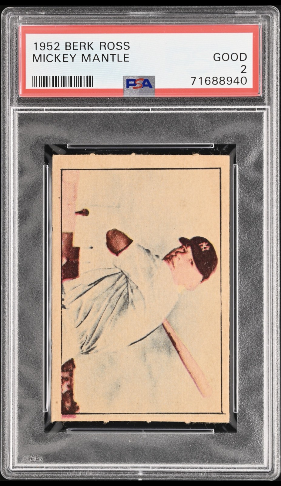 1952 Berk Ross Hit Parade of Champions - Mickey Mantle PSA 2