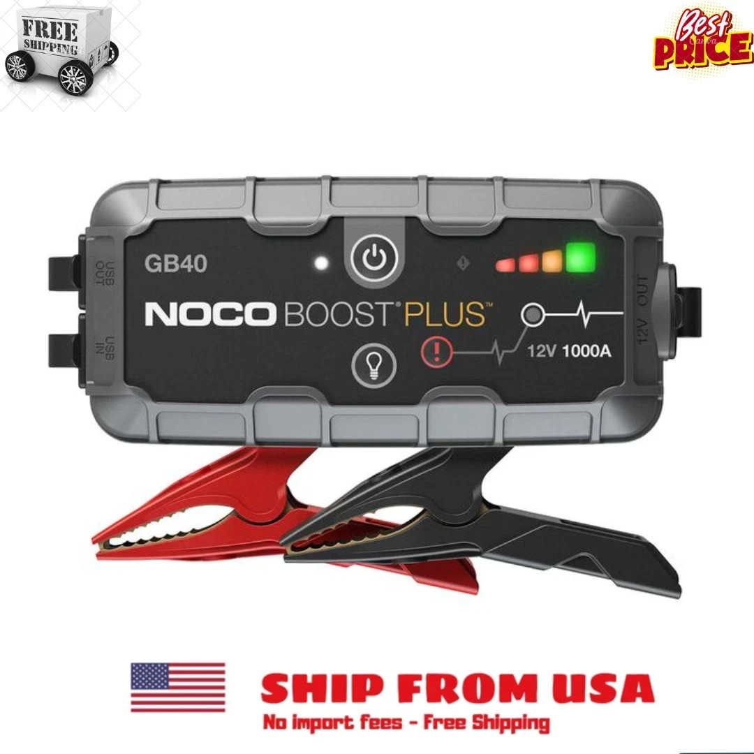 Noco Boost Plus GB40 Ultrasafe Lithium Jump Starter, 1000 Amp, 12V