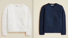 NWT J.Crew Crewcuts 89.50 Girls' heart-bobble sweater, Ivory, Sz XXL 14 