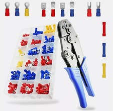 300Pcs Ratchet Crimper Cable Wire Terminals Electrical Plier Crimping Tool Kit