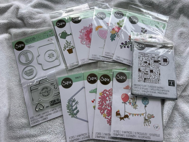 Sizzix, Large Lot Of 9 New Packs Of Dies,  Embossing Folder, And combo Set
