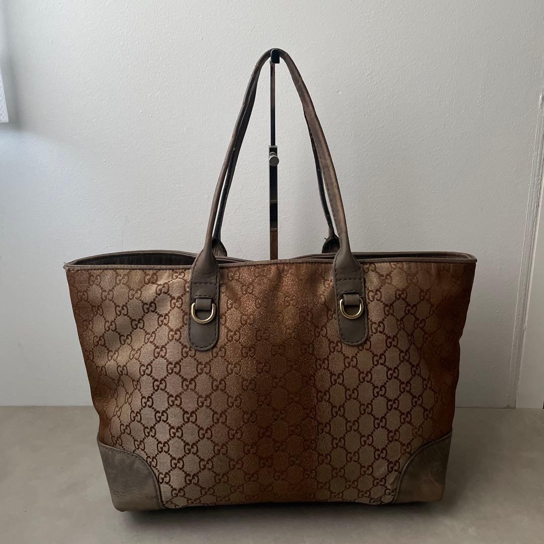 GUCCI Canvas Leather Tote Bag GG Brown C-260113-4 thumbnail 22