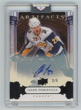 2009-10 upper deck artifacts auto 2/5 Jason Pominville Buffalo Sabres