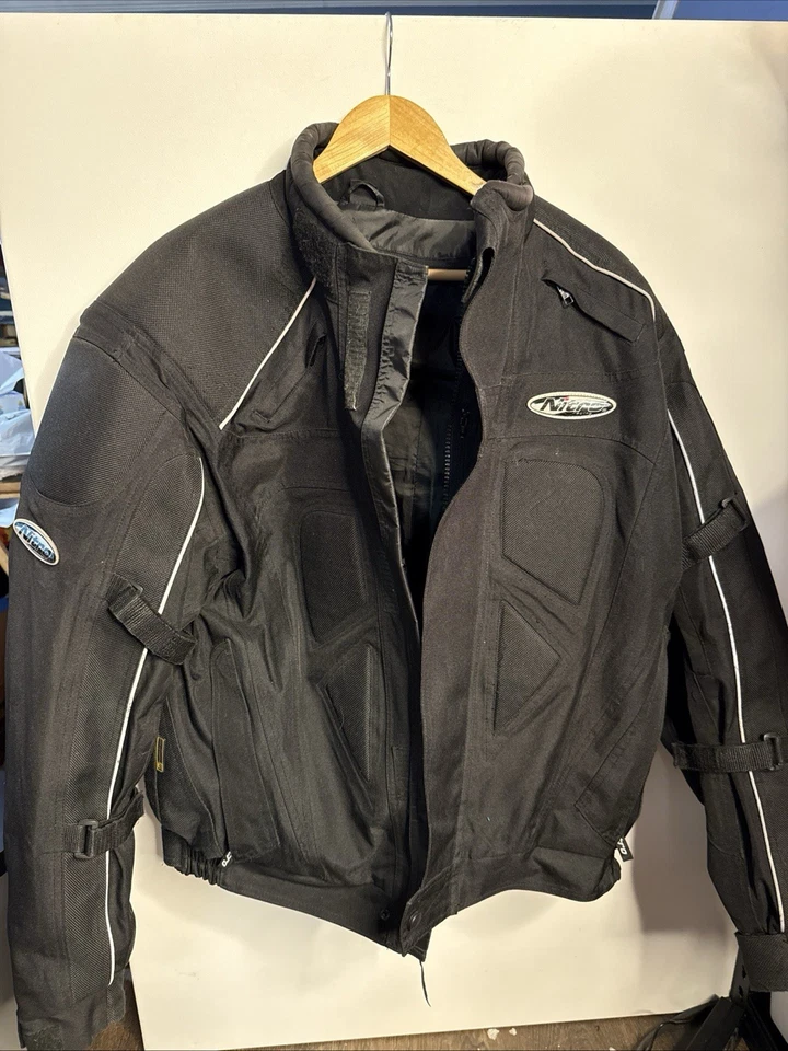 Nitro Racing Full Zip Padded Motorcycle Jacket - Black - Size L - Used FREE SHIP - Image 2 of 4