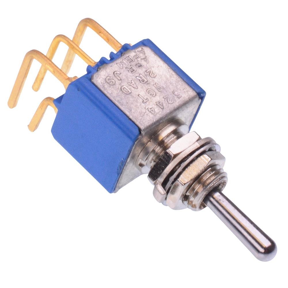 APEM (On)-On-(On) Momentary 6.35mm Miniature Toggle Switch DPDT 4A 30VDC