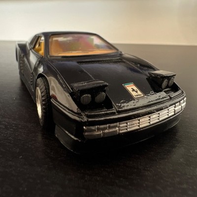 Matchbox Ferrari Testarossa 1:59 Modellauto Schwarz Metall Sportwagen