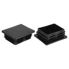 2Pcs Rectangle Tubing End Caps 4 x 3 5/32 Inch Plastic Plugs Black