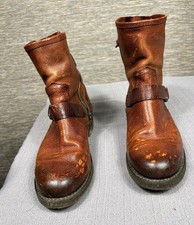 Olukai Boots Nahuku Womens Size 9W Short Harness Pull On/Zip Leather Upper Brown