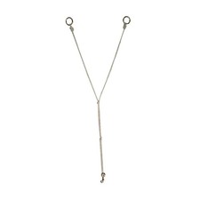 MUSTANG White Standing String Training Fork/Martingale w/ Brass Plated Hardware