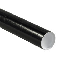 3 x 12" Black Mailing Tubes with Caps-Pack of 24