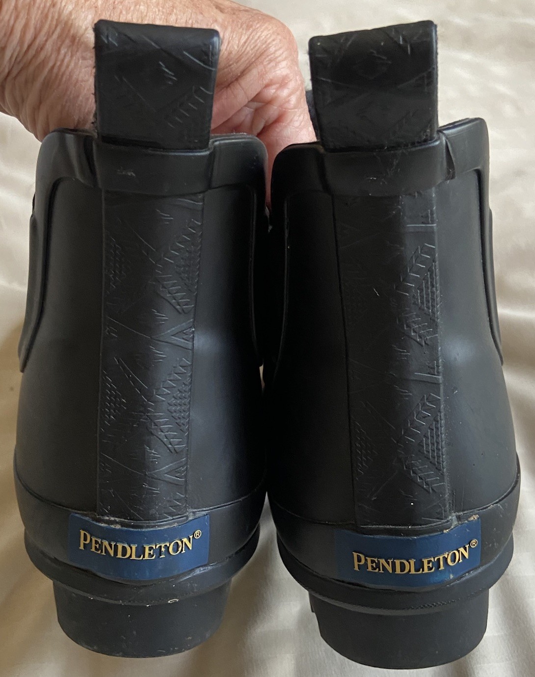 Pendleton Black Fur Lined Waterproof Rubber Pull-… - image 3