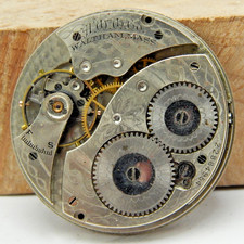 Antique 1919 Waltham 210 12s 7 jewel pocket watch movement with dial and hand