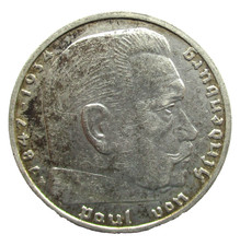 Third Reich 2 Reichsmark 1939 A Paul Von Hindenburg With HK