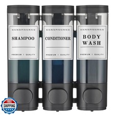 Shampoo and Conditioner Dispenser,Shower Soap Dispenser 3 Chamber No Drill Wa