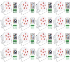 16 Rockville BATTERY PAR 61 White Rechargeable RGBWA UV DMX DJ Up-Lights Remotes