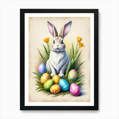 Osterhase 1 Kunstdruck gerahmt Wandbild Poster Leinwanddruck Bild