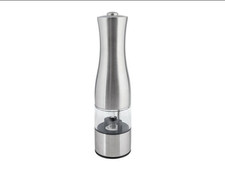 Image of SilverCrest Electric Salt & Pepper Mill Grinder LED Light Stainless Steel