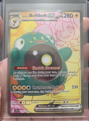Pokémon Iono's Bellibolt EX 172/159 Ultra Rare Holo Sv09 Journey Together 280 HP
