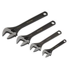 Sealey Adjustable Wrench Set 4 Pieces Polished Offset Jaws Professional AK9567