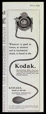 1904 Kodak Camera Lenses Shutters Original Antique Vintage PRINT AD